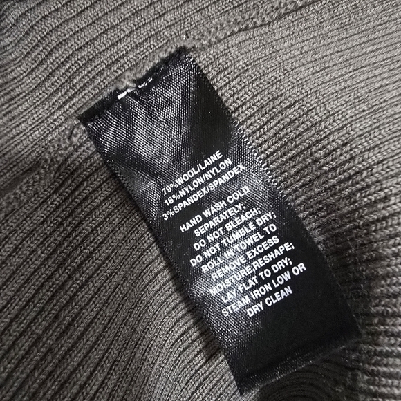 Lafayette 148 ribbed vneck wool duster Cardigan Taupe Patch Pockets Neutral - Picture 8 of 9